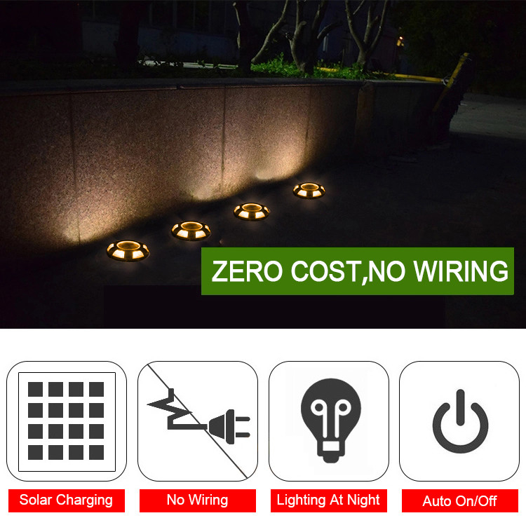 อลูมิเนียมกันน้ำ Solar Deck Light โคมไฟตั้งพื้นพลังงานแสงอาทิตย์สำหรับ Pathway foe Decoration