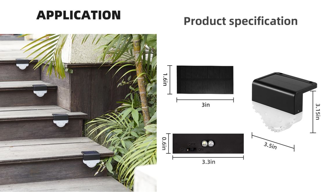 ไฟสวนพลังงานแสงอาทิตย์รูปเฟือง ไฟรั้ว LED ไฟรั้วบันได RGB สีสันสดใส