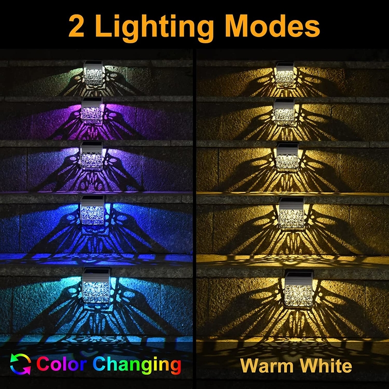 ลายดอกไม้ไฟ LED พลังงานแสงอาทิตย์ติดผนัง IP65 โคมไฟรั้วตกแต่งกลางแจ้งสำหรับสวน