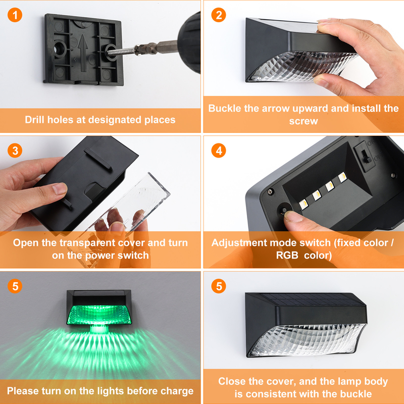 ไฟน้ำท่วมรั้วพลังงานแสงอาทิตย์ IP65 สำหรับตกแต่ง RGB กลางแจ้งสำหรับภูมิทัศน์