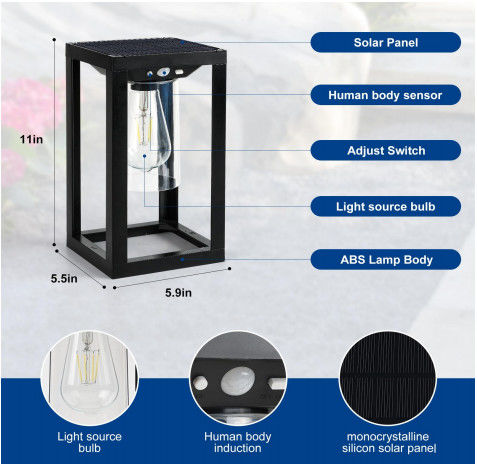 ภายนอก IP65 กันน้ํา สวนรั้ว LED ไฟขึ้นและลง แสงเซ็นเซอร์แสงอาทิตย์