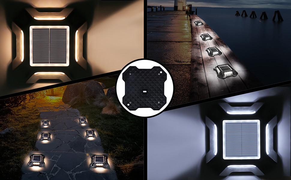 IP68 กันน้ําไร้สายภายนอก LED แสงดวงอาทิตย์ Deck Dock สําหรับสวน Patio
