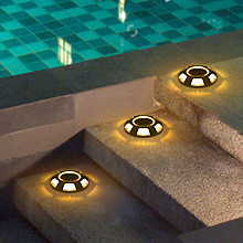การเตือนภายนอก LED โซลารี ดอคแสง 165g สําหรับทางเท้า สวนทางเดิน สวน โซลารี step lamps