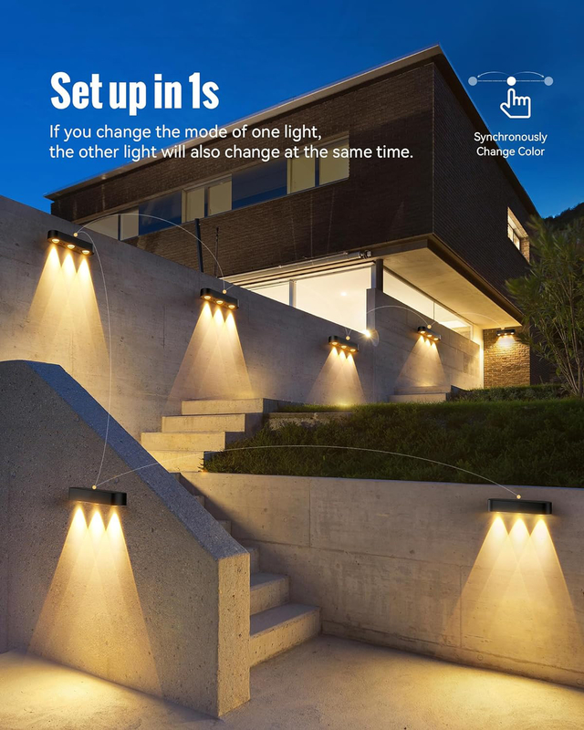 เวลาทํางาน 15 ชั่วโมง IP65 กันน้ํา LED RGB ขาวอบอุ่น ไฟพลังงานแสงอาทิตย์ แบตเตอรี่ 3.7V/1200MAH