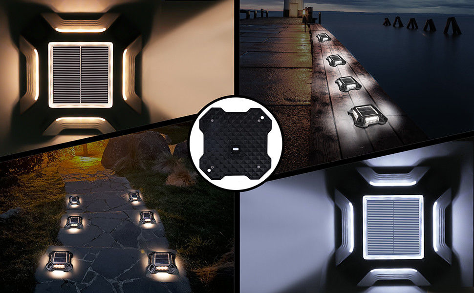 IP 68 กันน้ําแสงอาทิตย์ LED แสงระเบียงภายนอก ประดับแสงอาทิตย์ step dock Lamp สําหรับ patio yard