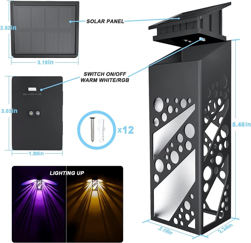 IP 68 กันน้ําแสงอาทิตย์ LED แสงระเบียงภายนอก ประดับแสงอาทิตย์ step dock Lamp สําหรับ patio yard