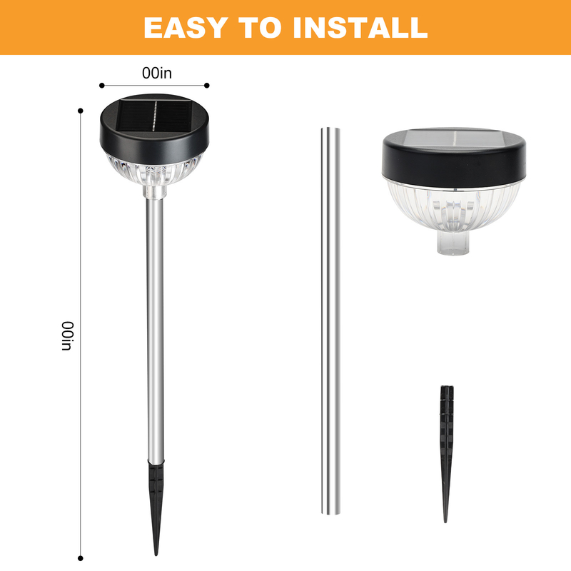 ไฟสวน LED ที่ใช้พลังแสงอาทิตย์ที่มีระดับกันน้ํา IP65 และความเข้มข้นของแสง 10LM สําหรับทางเดินกลางแจ้ง