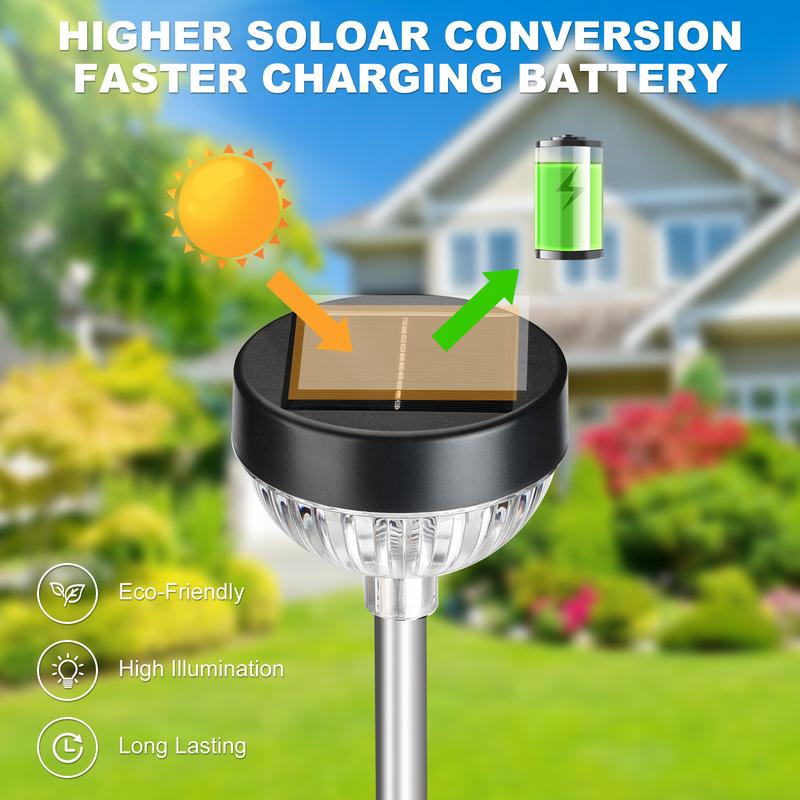 ไฟสวน LED ที่ใช้พลังแสงอาทิตย์ที่มีระดับกันน้ํา IP65 และความเข้มข้นของแสง 10LM สําหรับทางเดินกลางแจ้ง