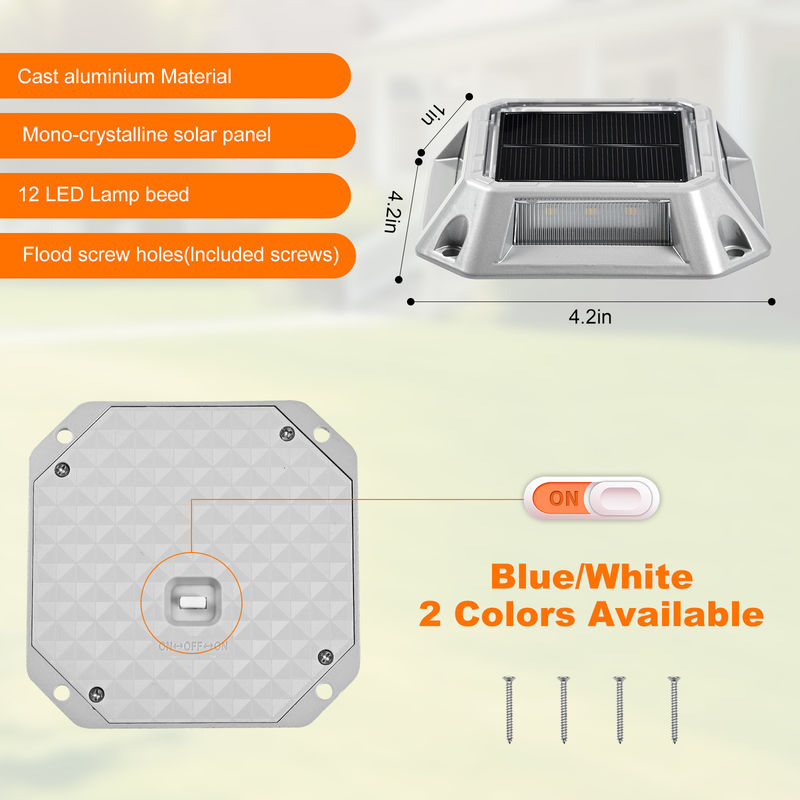 IP68 กันน้ํา 20 ลูเมนแสงดวงอาทิตย์ Dock Light แสงดวงอาทิตย์ LED Light Set Of 4 สําหรับเขตเขตท่าเรือ