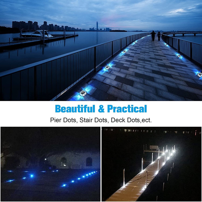 อลูมิเนียม LED โซลาร์ ดอก ไลท์ 140 กรัม น้ําหนัก Bule / สีขาวเย็นสําหรับการใช้งาน docking ทะเล