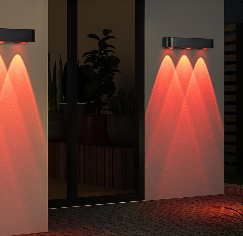 200 กรัม สีขาวอบอุ่น RGB แบตเตอรี่ลิตยูม ดวงอาทิตย์ แสงกําแพงสําหรับสวน / สวน / ลาน / รั้ว / การออกแบบภูมิทัศน์