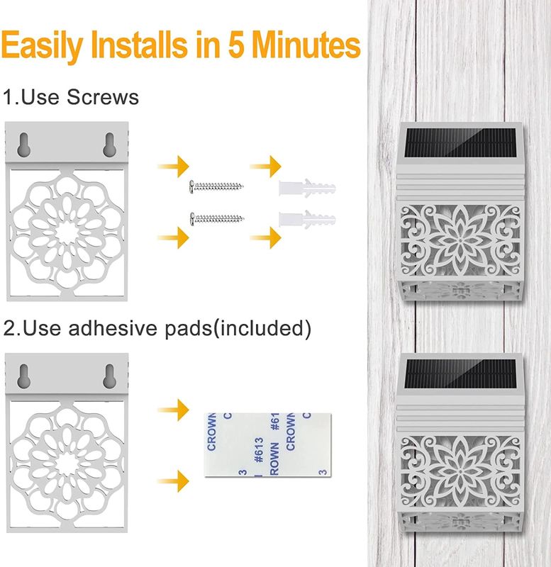 ไฟสวน LED ที่ใช้พลังแสงอาทิตย์ พร้อมแผ่นซิลิคอนโมโนคริสตัลในสีขาวอบอุ่น / เย็น / RGB