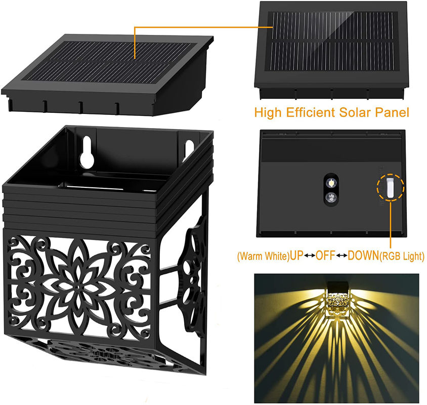 ไฟสวน LED ที่ใช้พลังแสงอาทิตย์ พร้อมแผ่นซิลิคอนโมโนคริสตัลในสีขาวอบอุ่น / เย็น / RGB