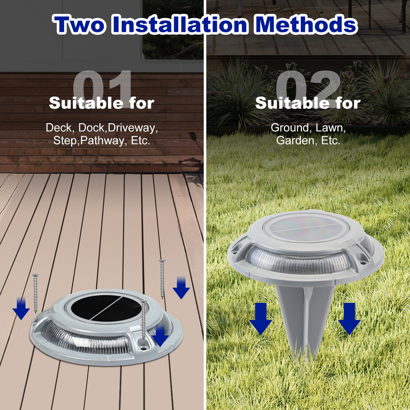 2V LED Solar Dock Light อลูมิเนียม PC สกรูติดตั้งเลเยอร์ 3t 115*22.5MM