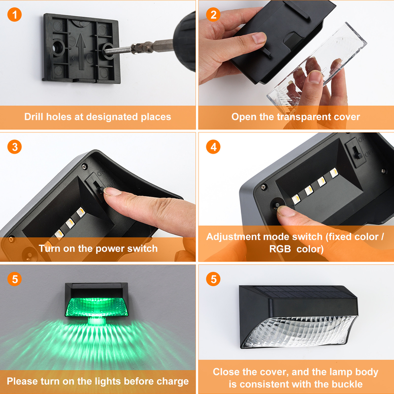 20 ชั่วโมง เวลาทํางาน ไฟสวนแสงอาทิตย์กลางแจ้ง รูปแบบแสง ABS เสมอ / หายใจ