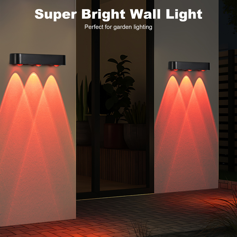 แหล่งแสง LED แสงแสงผนังแสงอาทิตย์ภายนอก สําหรับสวน / สวน / ลาน / รั้ว / การออกแบบภูมิทัศน์