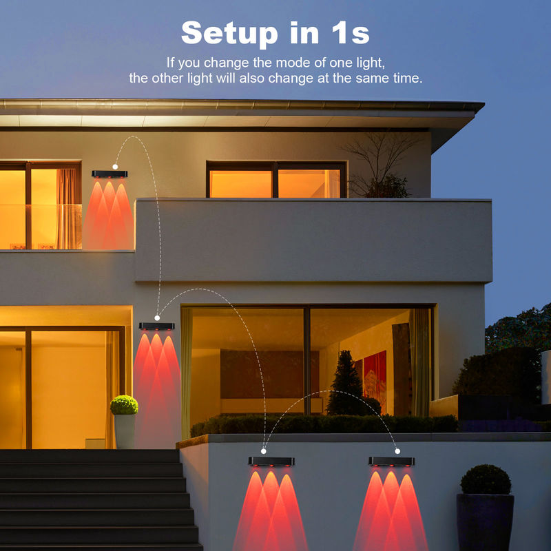 IP65 ABS Body Outdoor Solar Wall Light สําหรับการป้องกันกันน้ําที่มีประสิทธิภาพในสถานที่อุตสาหกรรม