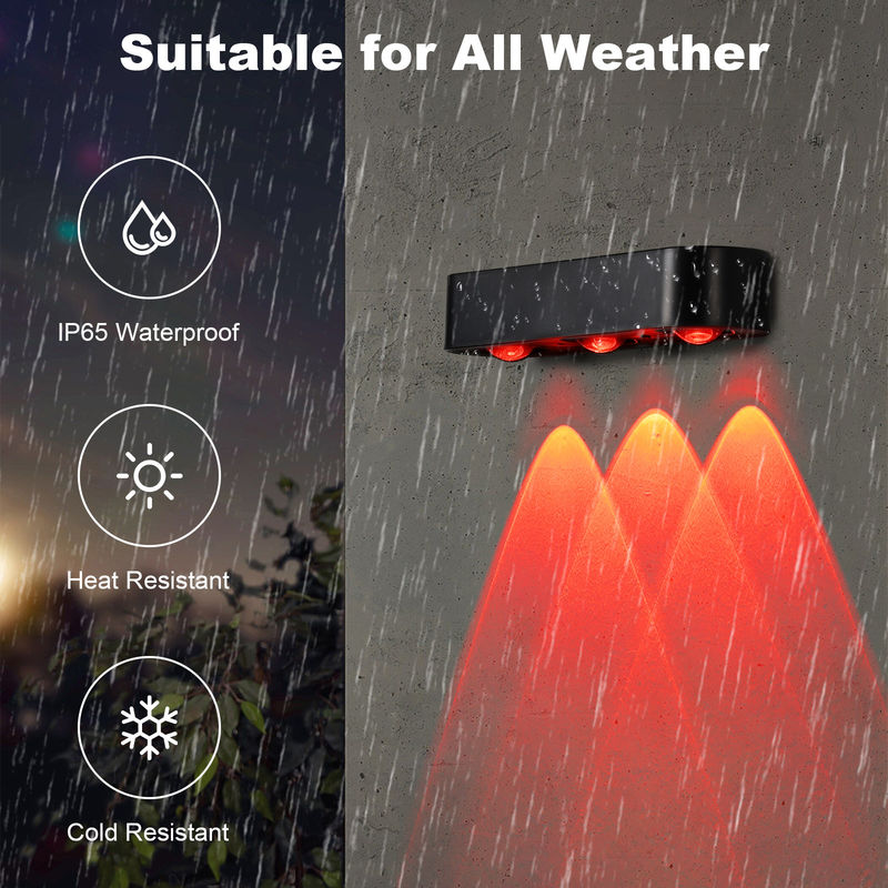 IP65 ABS Body Outdoor Solar Wall Light สําหรับการป้องกันกันน้ําที่มีประสิทธิภาพในสถานที่อุตสาหกรรม