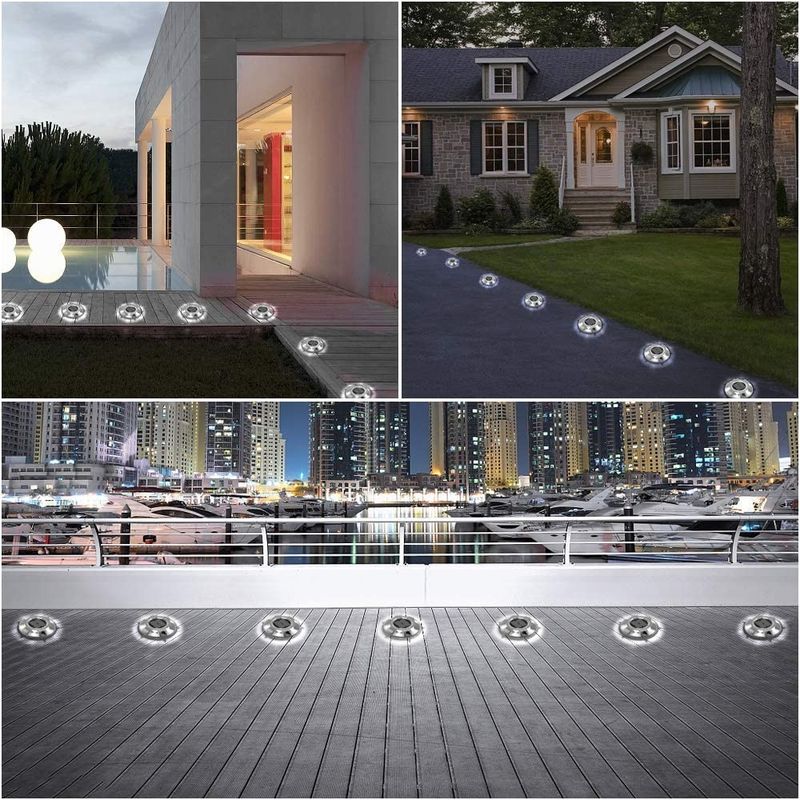 IP68 กันน้ํา อลูมิเนียมแสงอาทิตย์ deck dock floor light สําหรับทางสวน 114*22MM