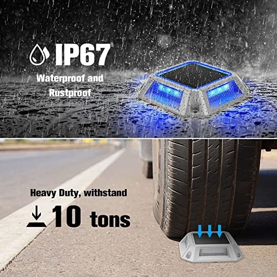 IP68 ป้องกันน้ําในภายนอก ทางเดิน ด้านถนน LED Road Stud Marker Step Light Driveway แสงพลังแสงอาทิตย์