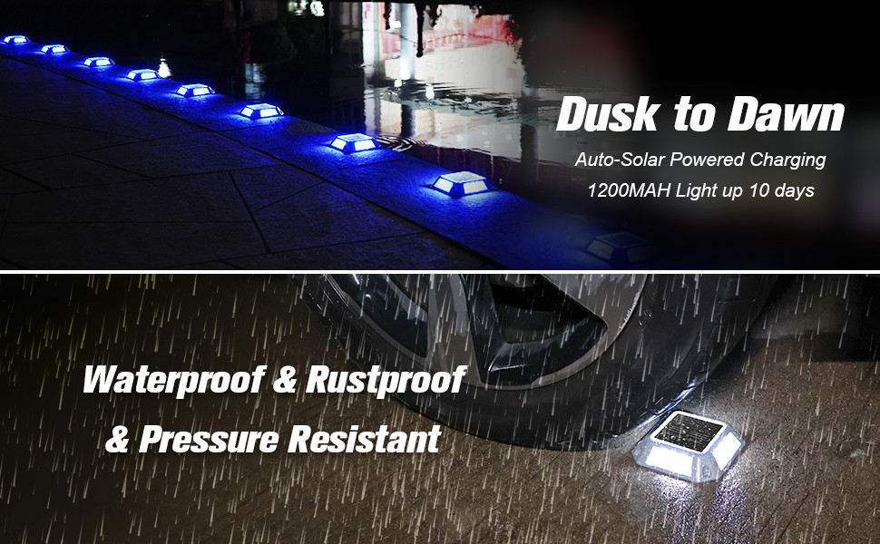 IP68 ป้องกันน้ําในภายนอก ทางเดิน ด้านถนน LED Road Stud Marker Step Light Driveway แสงพลังแสงอาทิตย์