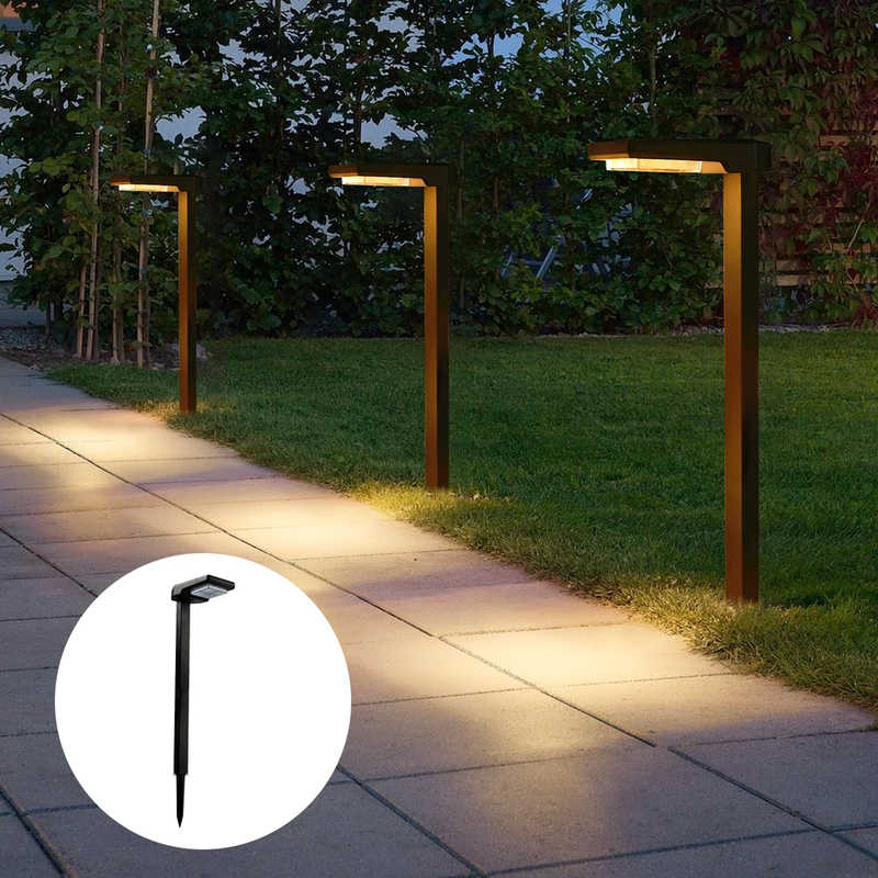 IP65 ภายนอก กันน้ํา 6 LED โซลาร์ สวนสตั๊กแสงอัตโนมัติเปิด / ปิด 15 ชั่วโมง เวลาทํางาน