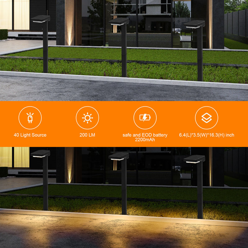 ไฟสต๊อก LED ไฟพลังแสงอาทิตย์ พร้อมเปิด/ปิดอัตโนมัติ 6 ชิ้น LED กันน้ํา IP65