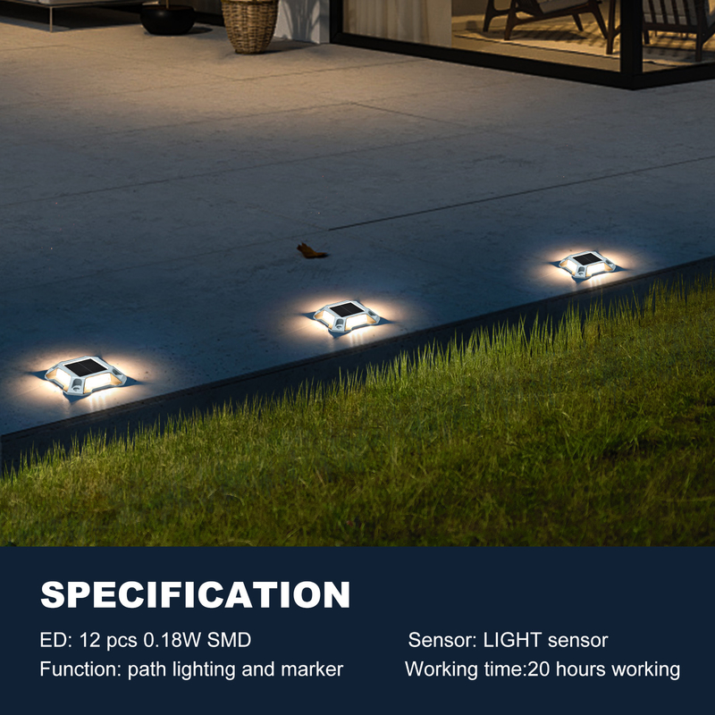 คานทางด้านนอกสหรัฐอะลูมิเนียม LED สะพานทางติดตั้งรถไฟฟ้าพลังงานแสงอาทิตย์ สวนตกแต่งพื้น deck dock floor light