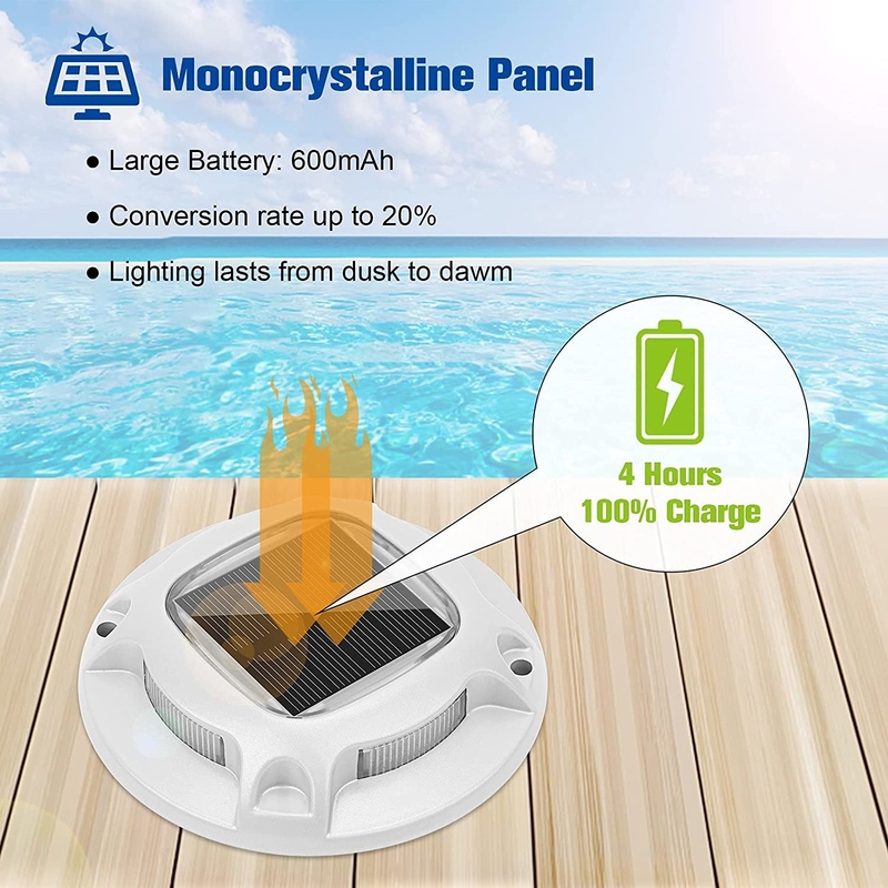 IP65 แสงรั้วแสงอาทิตย์ มีอายุการใช้งานแบตเตอรี่ 15 ชั่วโมง และแบตเตอรี่ 2V / 200MA ซิลิคอนโมโนคริสตัล