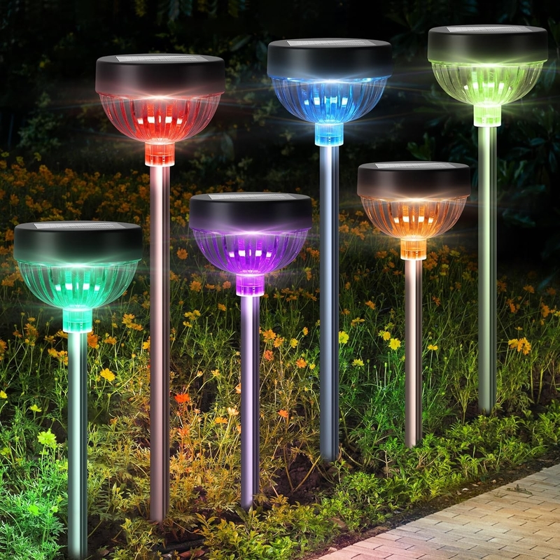 RGB LED Light IP65 ภายนอก กันน้ํา แสงดวงอาทิตย์ด้วยอัตโนมัติเปิด/ปิด และเวลาทํางาน 15 ชั่วโมง