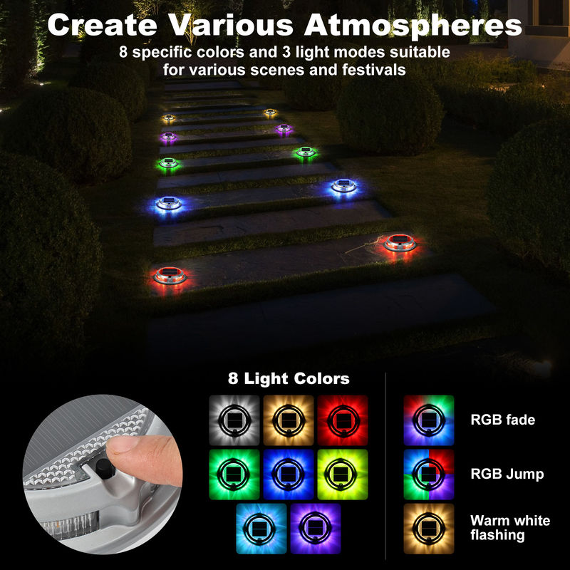 แบตเตอรี่ 1200mAh RGB แสงดวงอาทิตย์สําหรับการส่องแสงกลางแจ้งที่ยั่งยืน 110 * 22MM