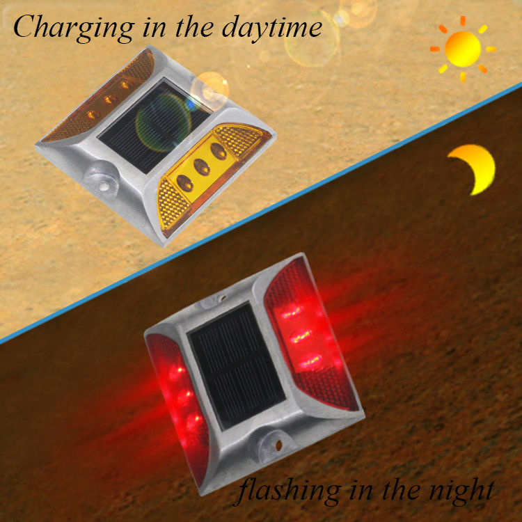 การก่อสร้างถนน ดวงอาทิตย์ ดวงถนนที่มีเวลาการทํางาน ≥ 100 ชั่วโมง และระดับกันน้ํา IP68 สีขาว/เหลือง/แดง/สี BULE/สีเขียว