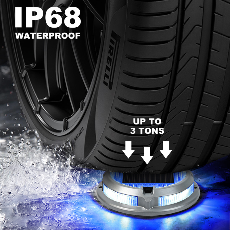 IP68 ระดับกันน้ํา เครื่องหมายทางไฟฟ้าพลังแสงอาทิตย์สีเหลืองสําหรับการแก้ไขความปลอดภัยทางถนน