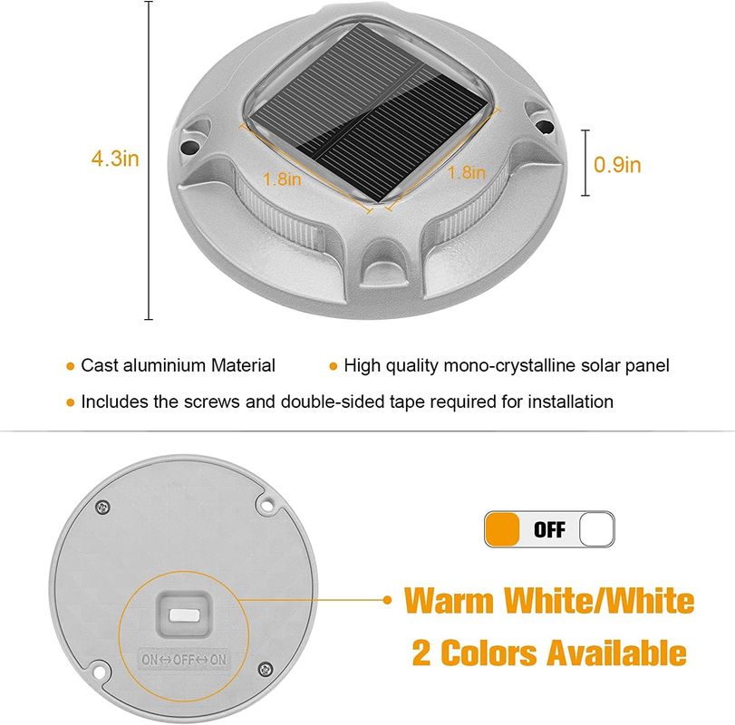 IP67 แสงดักดักแสงอาทิตย์กันน้ํา พร้อมแบตเตอรี่ 1.2V/600MAH Ni-Mh แบตเตอรี่ -20C- 60C สําหรับความปลอดภัยและการสว่างดัก