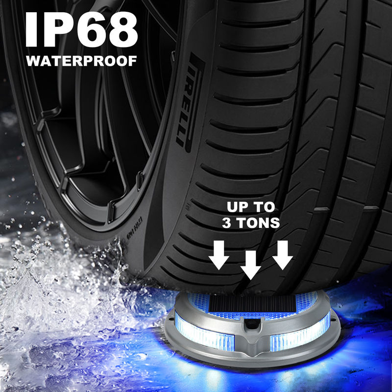 IP68 เครื่องหมายทางไฟฟ้าพลังแสงอาทิตย์กันน้ําเพื่อความปลอดภัย ด้วยวัสดุ PC สับสนองอลูมิเนียม และการออกแบบที่มิตรต่อสิ่งแวดล้อม