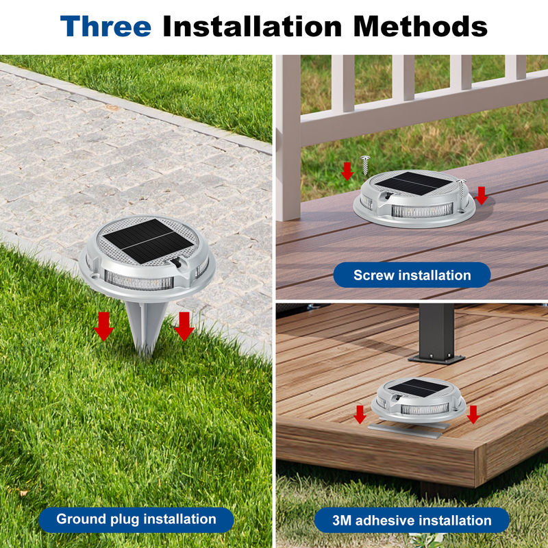 IP68 เครื่องหมายทางไฟฟ้าพลังแสงอาทิตย์กันน้ําเพื่อความปลอดภัย ด้วยวัสดุ PC สับสนองอลูมิเนียม และการออกแบบที่มิตรต่อสิ่งแวดล้อม
