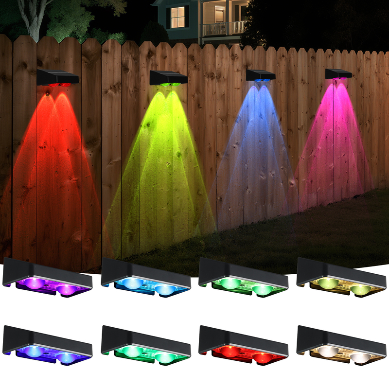 ประตูระเบียงสีขาวอุ่น ประตูรั้วระเบียงระเบียงสวนแสงสว่าง กันน้ํา Small Step Lamp Outdoor Solar Up and Down Wall Lights