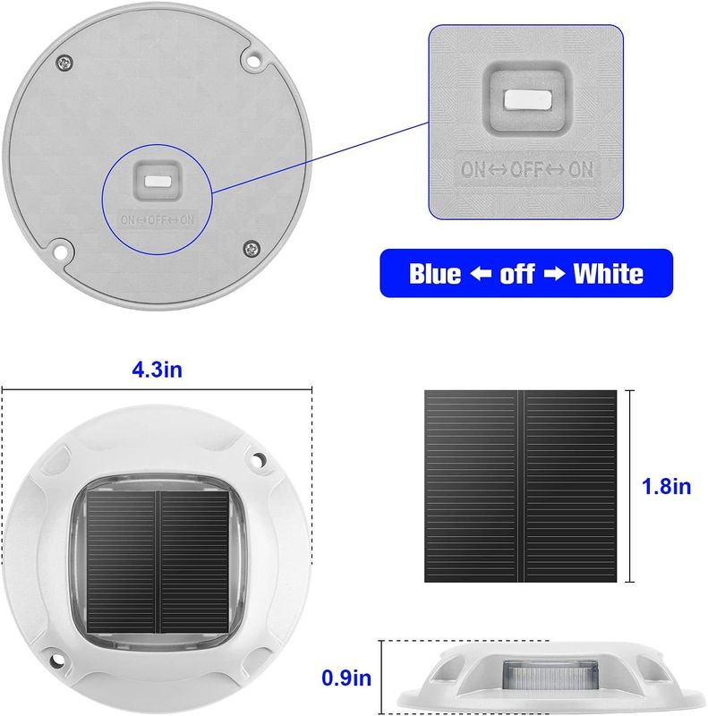 20 ลูเมน ไฟโซลาร์เดค พร้อม IP67 กันน้ําและ 6000K เตือนแสงกลางวันสําหรับการใช้งานกลางแจ้ง