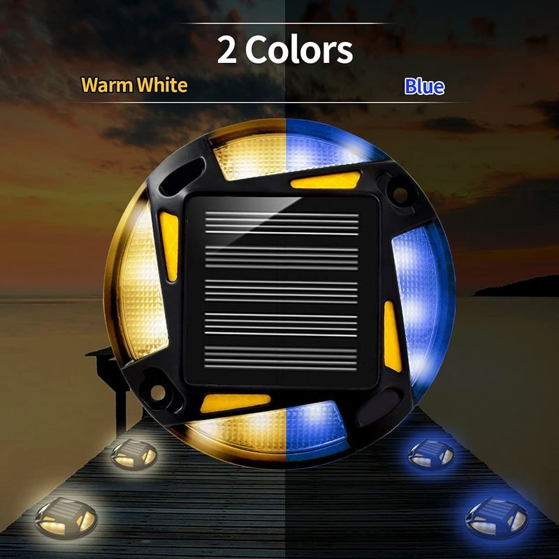 หมุดถนนพลังงานแสงอาทิตย์พร้อมไฟเสริม 12 ดวง LED ทนทานต่อการใช้งานเพื่อความปลอดภัยบนถนน