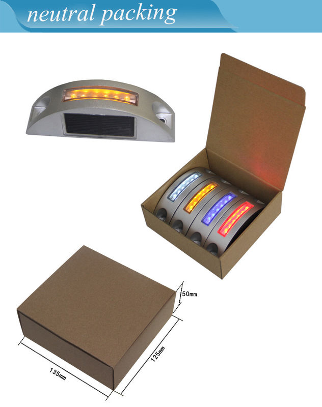 IP67 1.2V Solar Cell Road Studs ไฟ ​​LED อลูมิเนียมสำหรับ Outdoor