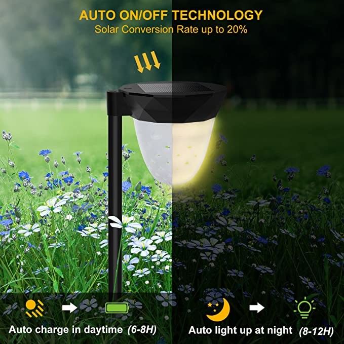 ตกแต่ง IP68 กันน้ำสวนพลังงานแสงอาทิตย์ไฟคงที่และ RGB Mode