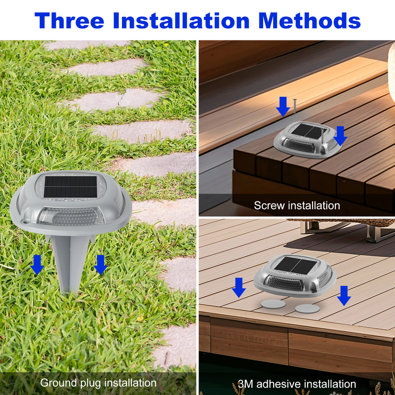 IP67 แสงดักแสงอาทิตย์กันน้ํา แบตเตอรี่ 1.2V/600mah และแผ่นแสงอาทิตย์ 2V/140ma สีขาว+สีน้ําเงิน