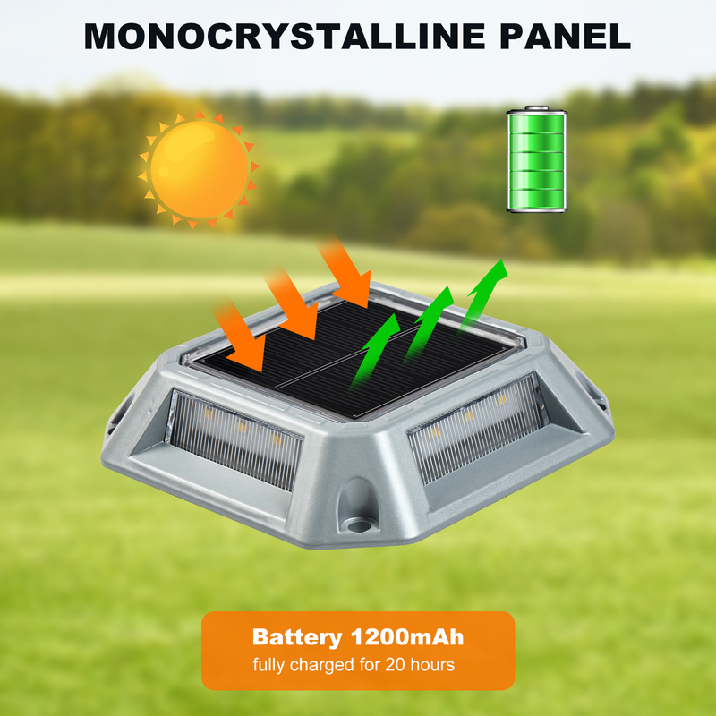 Solar Dock Light with 360 Beam Angle 10000 Hours Lifespan and 12 LED for Outdoor Waterproof Lighting